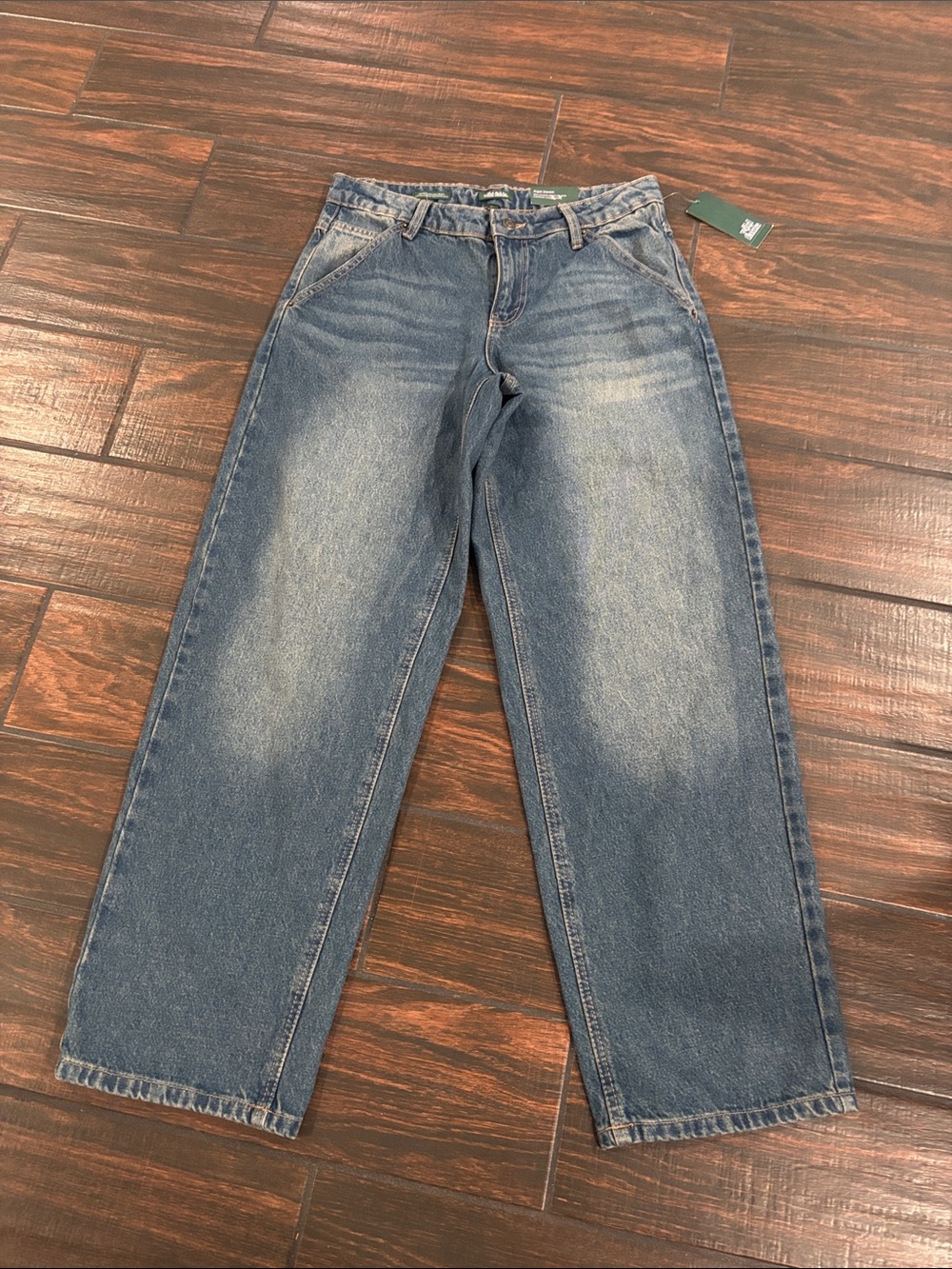 wild fable Men's Relaxed Straight Denim Jeans in Light Blue Wash